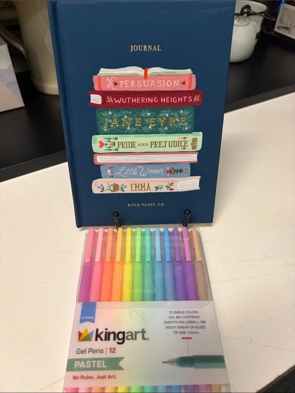 Rifle Paper Co. Navy Journal with Kingart 12 gel pens